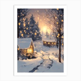 CHRISTMAS night 6 vector art Art Print