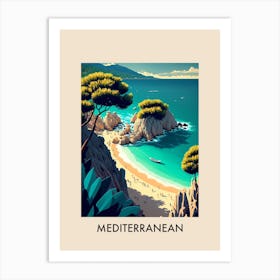 Mediterranean View 3 Vintage Travel Poster Art Print