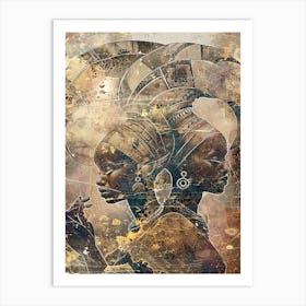 African Ethnic Tribal Illustration Art 16 Art Print