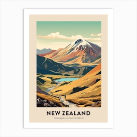 Tongariro Alpine Crossing New Zealand 1 Vintage Hiking Travel Poster Art Print