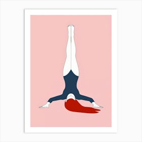 Woman Doing A Handstand Art Print