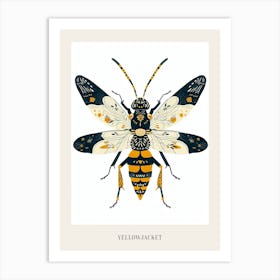 Colourful Insect Illustration Yellowjacket 11 Poster Art Print