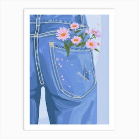 Floral Denim Art Print