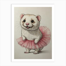 Ferret In A Tutu 5 Art Print