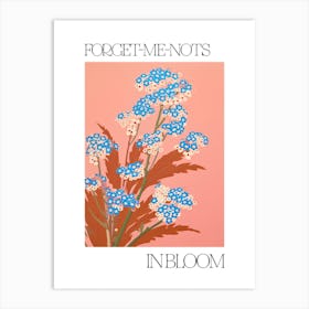 Forget Me Nots In Bloom Flowers Bold Illustration 2 Art Print