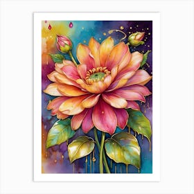 Dahlia Flower 13 Art Print