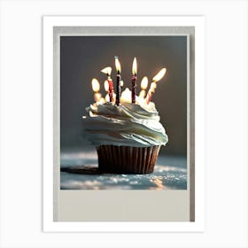 Birthday Cake With Candles 1 Art Print