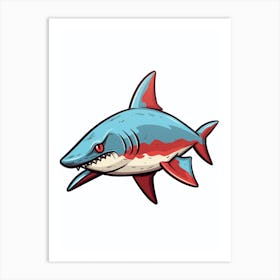 A Blacktip Shark In A Vintage Cartoon Style 3 Affiche