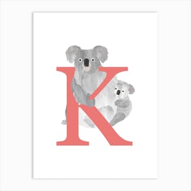 K For Koala Art Print