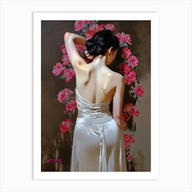 Woman In A White Dress 1 Art Print