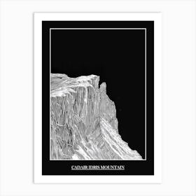 Cadair Idris Mountain Line Drawing 3 Poster Art Print