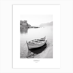 Poster Of Cefalu, Italy, Black And White Photo 2 Art Print