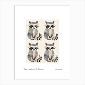 Cute Animals Collection Raccoon 1 Art Print