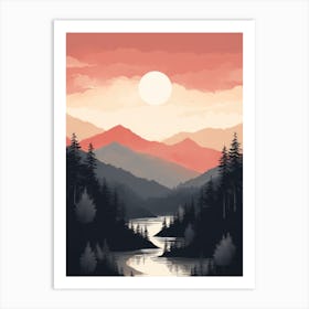 Sunset In The Mountains 4 Art Print