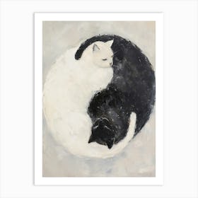 Yin Yang Cats Art Print