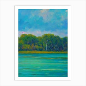 Everglades National Park United States Of America Blue Oil Painting 1  Art Print