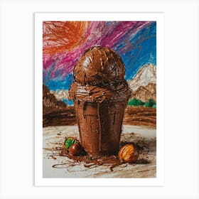Chocolate Ice Cream 1 Art Print