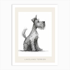 Lakeland Terrier Dog Line Sketch 1 Poster Art Print