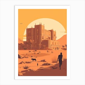 Khartoum Sudan Travel Illustration 1 Art Print