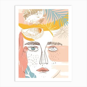 Illustration Of A Woman'S Face 2 Art Print