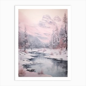 Dreamy Winter Painting Vanoise National Park France 3 Art Print