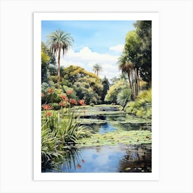 Royal Botanical Gardens Melbourne Australia Watercolour 3 Art Print