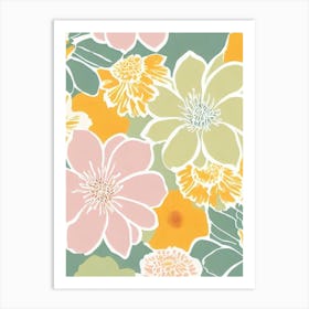 Gerberas Pastel Floral 1 Flower Art Print