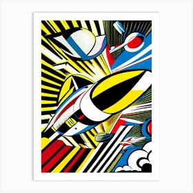 Flyby Bright Comic Space Art Print