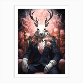 Deer In A Suit 2 Art Print