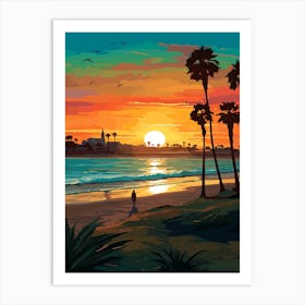 Coronado Beach San Diego California, Vibrant Painting 3 Art Print