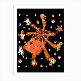 Catch Fire Pokemon Art Print