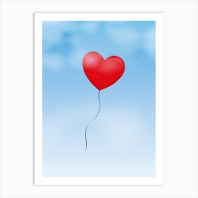 Heart Balloon In The Sky Art Print