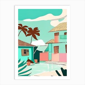 Caye Caulker Belize Muted Pastel Tropical Destination Art Print