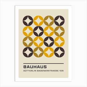 Bauhaus Minimalist Abstract Print 6 Mustard Art Print