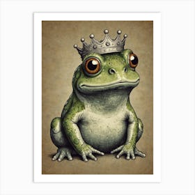 Frog With Crown 3 Art Print