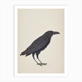 Crow Illustration Bird Art Print