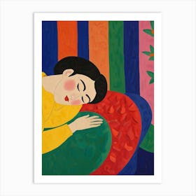 Asian Woman Sleeping Art Print