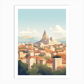 Lyon, France, Geometric Illustration 3 Art Print