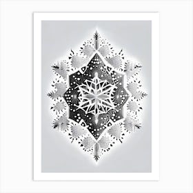 Diamond Dust, Snowflakes, William Morris Inspired 2 Art Print