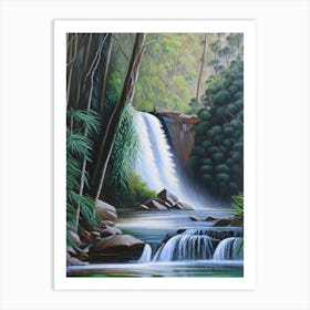 Cooinda Falls, Australia Peaceful Oil Art  Art Print