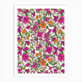 Aster Amaze London Fabrics Floral Pattern 9 Art Print