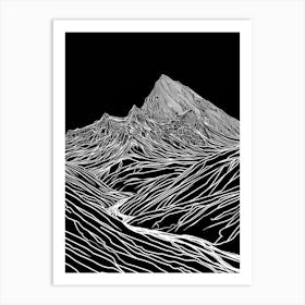 Ben Lawers Mountain Line Drawing 3 Art Print