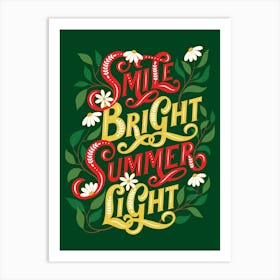 Smile Bright Summer Light Green Art Print