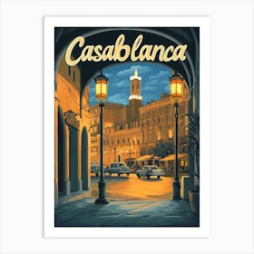 Aihrgdesign A Mid Century Modern Travel Poster For Casablanca 3 Art Print