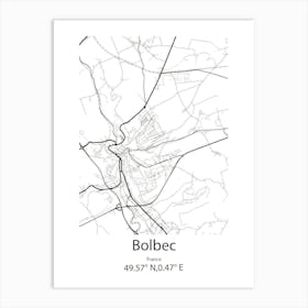 Bolbec,France Minimalist Map Art Print