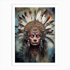 Harmony of Heritage: Native American Traditions in Artful Bloom Art Print