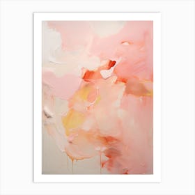 Pink And Orange, Abstract Raw Painting 0 Art Print