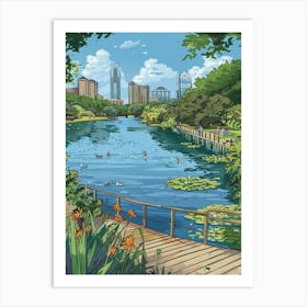 Storybook Illustration Lady Bird Lake And The Board 4 Art Print