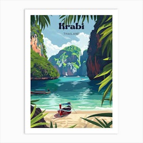 Krabi Thailand Holiday Digital Travel Art Art Print