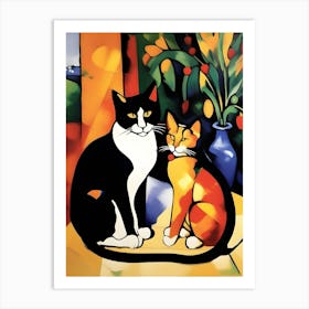Cats In A Vase Modern Art Cezanne Inspired Art Print